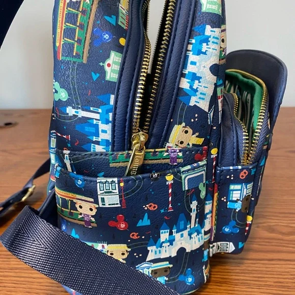 Loungefly Disney Parks Blue Railway Mini Backpack - Picture 8 of 9
